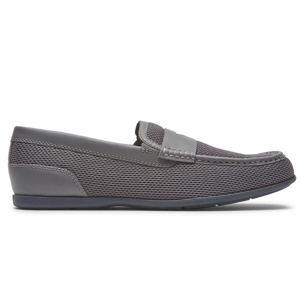 Rockport Mens Malcom Soft Moc Toe - Slip-On Grey - IQR219470